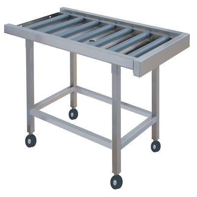 Roller conveyor on castor wheels (PVC rollers), 2145x640x875 mm