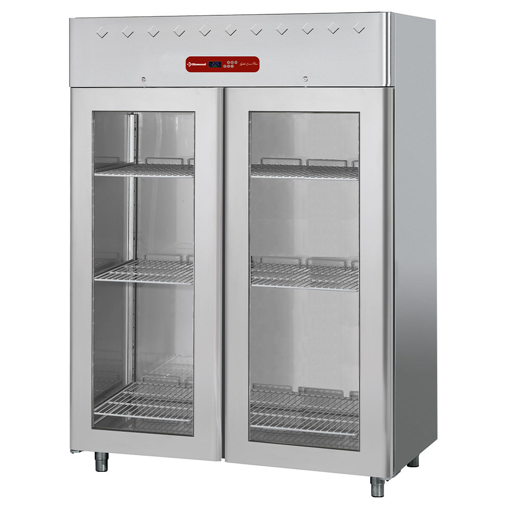 Ventilated refrigerator 1400 liters, 2 glass doors GN 2/1