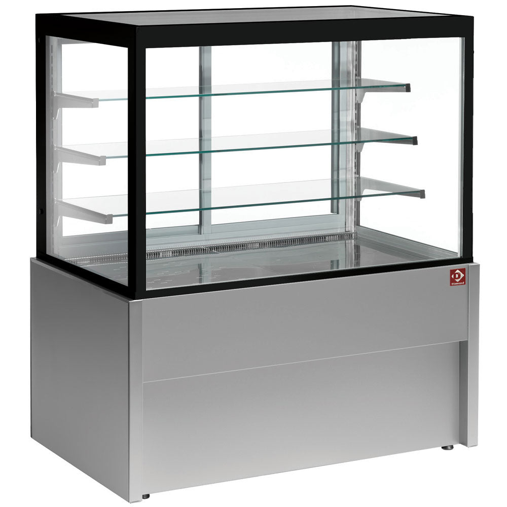 Panoramic display counter, heated, 4 levels, without storage room - GREY, 1500x780x1380 mm (CB15HT-G5-P)
