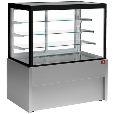 Panoramic display counter, heated, 4 levels, without storage room - GREY