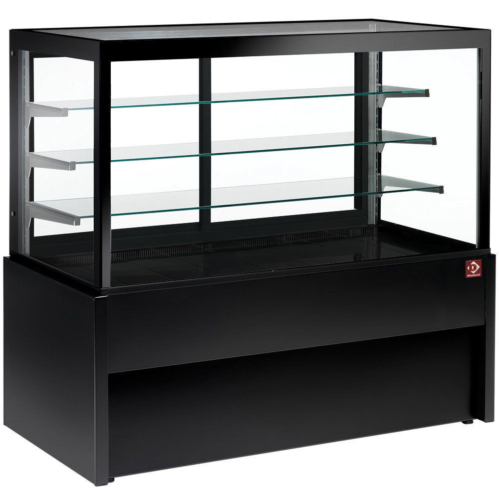 Panoramic display counter, neutral, 4 levels, without storage room - BLACK, 1500x780x1380 mm (CB15NN-B9-P)
