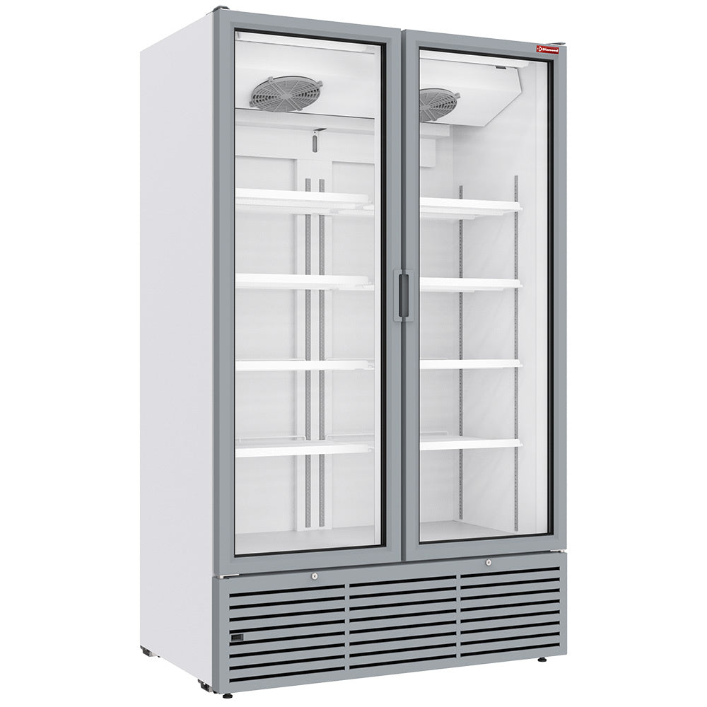 Positive refrigerated display 1142 liters, 2 hinged doors - WHITE