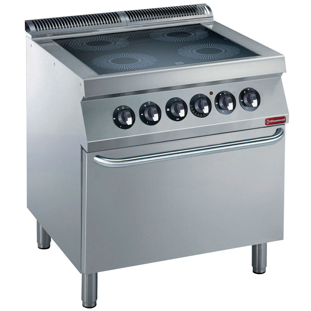 Electric cooker 4 vitroceramics plates, electric oven GN 2/1