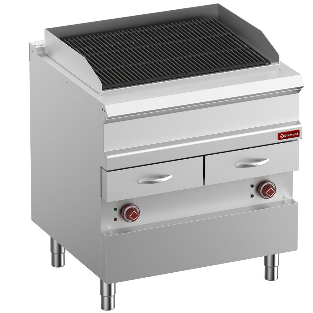 Elektrisk dampgrill, modul 1/1, rist i støbejern