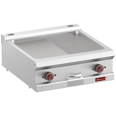 Elektrisk stegeplade 1/2 glat og 1/2 ristet, modul 1/1 -Top-