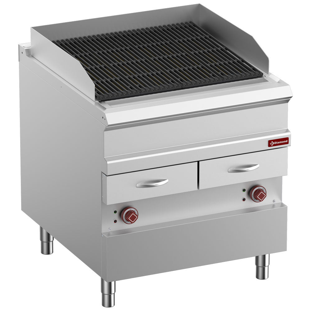 Elektrisk dampgrill, modul 1/1, rist i støbejern