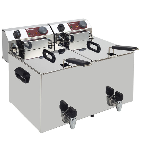 Elektrisk bordfriture 2x 10 liter + vandhane