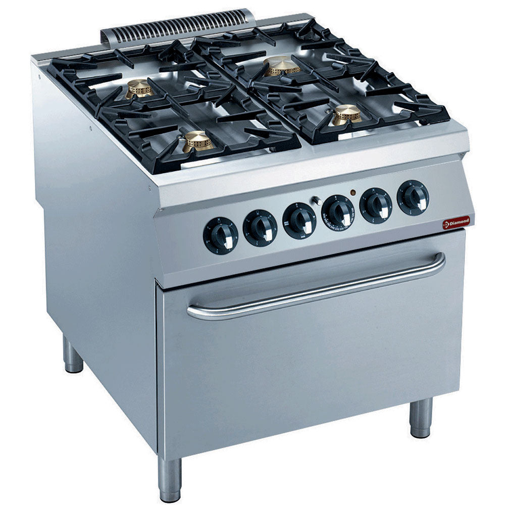 Cooker 4 burners, electric oven GN 2/1, 800x900x850 mm (G22/4BFE8-N)