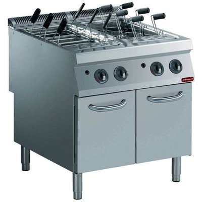 Gas pasta cooker, 2 basins GN 1/1, on cupboard (without baskets)