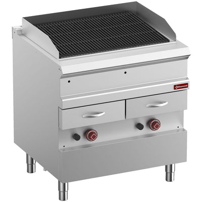Gas dampgrill, modul 1/1, rist i støbejern "dobbeltsidet"