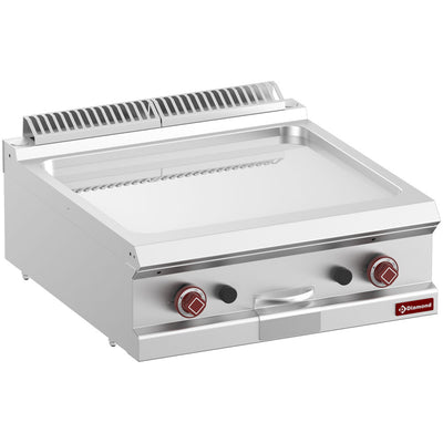 Gas fry top smooth hard chromed plate, module 1/1 -Top-