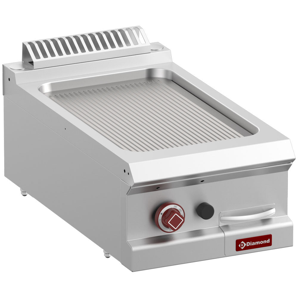 Gas ribbed fry top, module 1/2 -Top-
