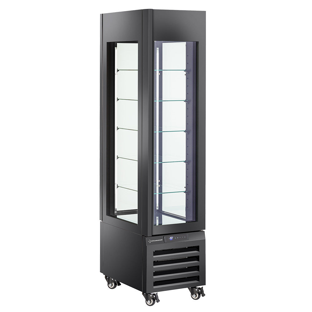 Vitrine 260 Lt., 5 glashylder, ventileret -IS & DESSERT - SORT