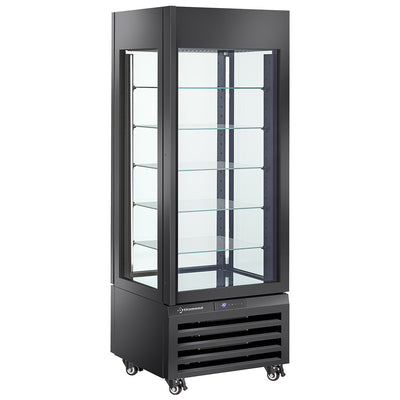 Vitrine 440 Lt., 5 glashylder, ventileret - IS & DESSERT - SORT