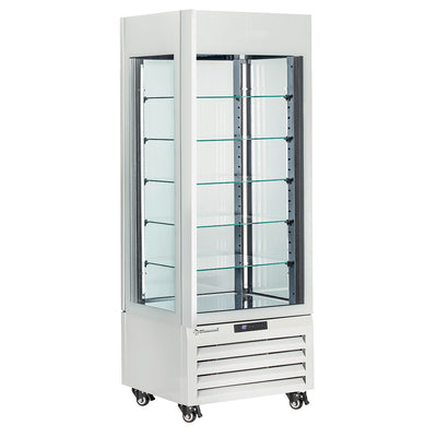 Vitrine 440 Lt., 5 glashylder, ventileret - IS & DESSERT - HVID