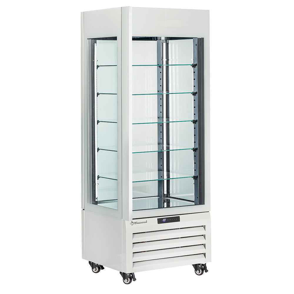 Vitrine 440 Lt., 5 glashylder, ventileret - IS & DESSERT - HVID