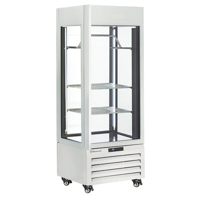 Fully glassed showcase" 440 Lt., 2 shelves & meat bar, ventilated - MEAT - WHITE