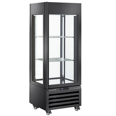 Fully glassed showcase" 440 Lt., 1 level + 2 shelves, ventilated - WINE - BLACK