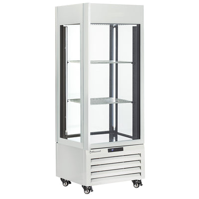 Fully glassed showcase" 440 Lt., 1 level + 2 shelves, ventilated - WINE - WHITE