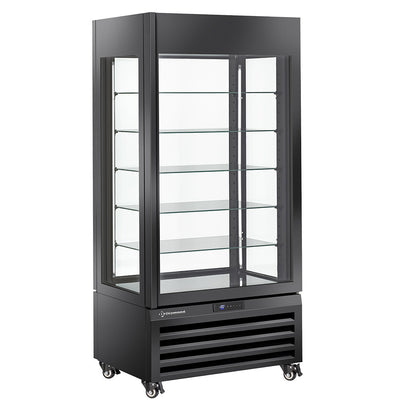 FULL vitrine 600 Lt., 5 glass levels, ventilated - PASTRY - BLACK