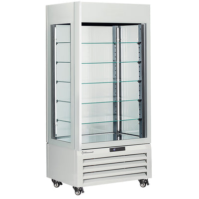 FULL vitrine 600 Lt., 5 glass levels, ventilated - PASTRY - WHITE