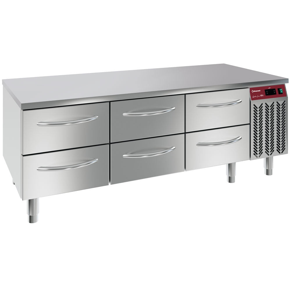 Refrigerated base, 6x1/2 drawers GN1/1- h 100 mm