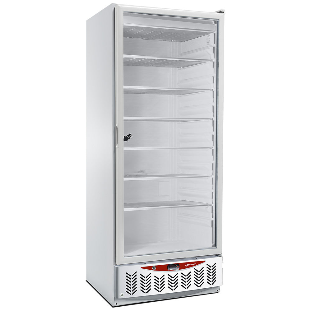 Statisk fryser, glasdør, 525 liter, GN2/1+600x400, hvid