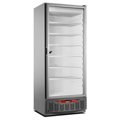 Statisk fryser, glasdør, 525 liter, GN2/1+600x400, rustfrit stål