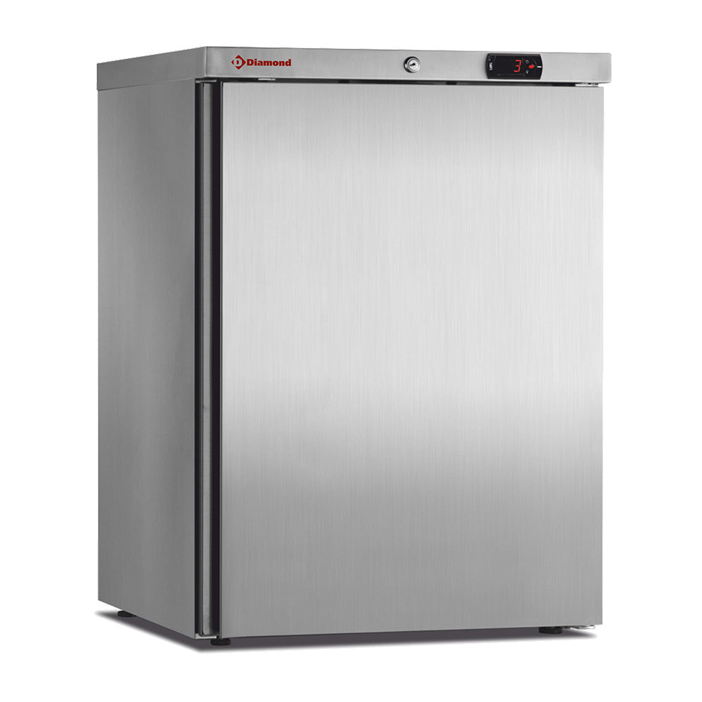 Ventileret køleskab, 150 liter. rustfrit stål
