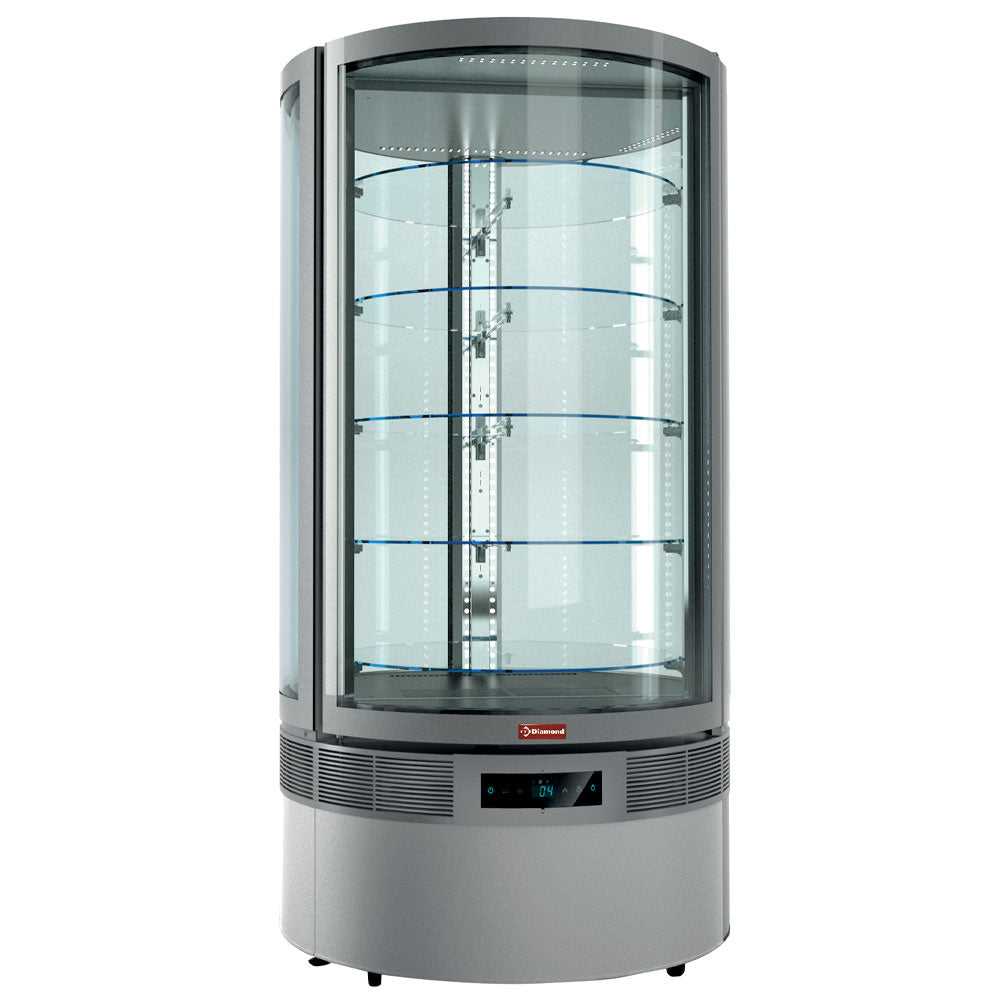 Cylindrical FULL vitrine, 5 levels, ventilated