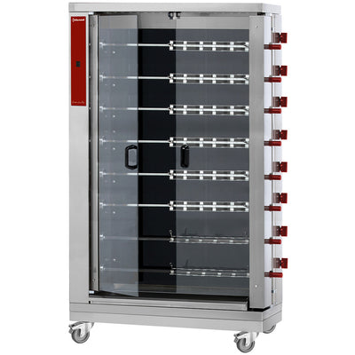 Vitroceramic chicken roaster, 8 spits (48 chickens)