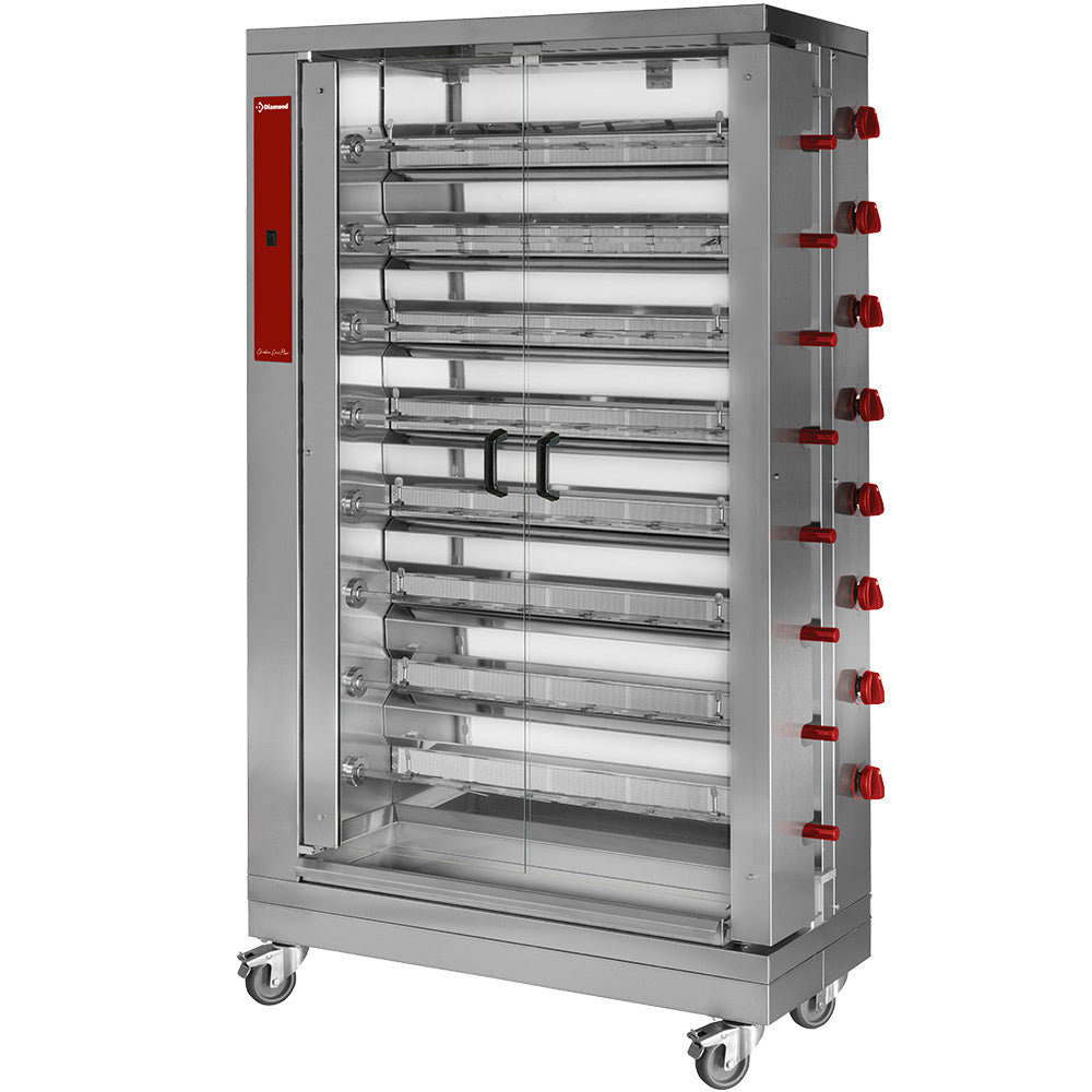 Chicken gas roaster, 8 spits (48 chickens)