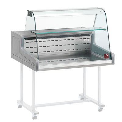 Refrigerated display counters - curved glass panel