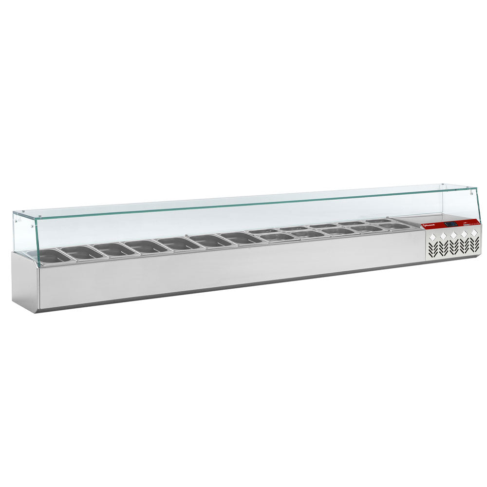 Kølet struktur GN 12x1/4, 1x1/9, med højre glas