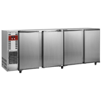 Bagbar køler, rustfrit stål, 4 døre, 783 liter