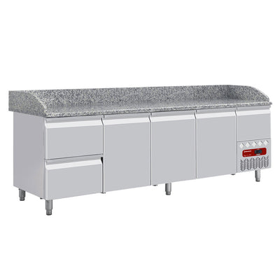 Kølediske 3 døre 600x400, 2 neutrale skuffer (8x bakker 600x400) + utensilskuffe