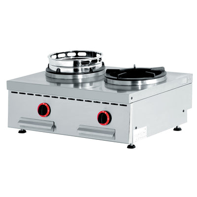 Tabletop gas wok burner, double burner (2x 13 kW)