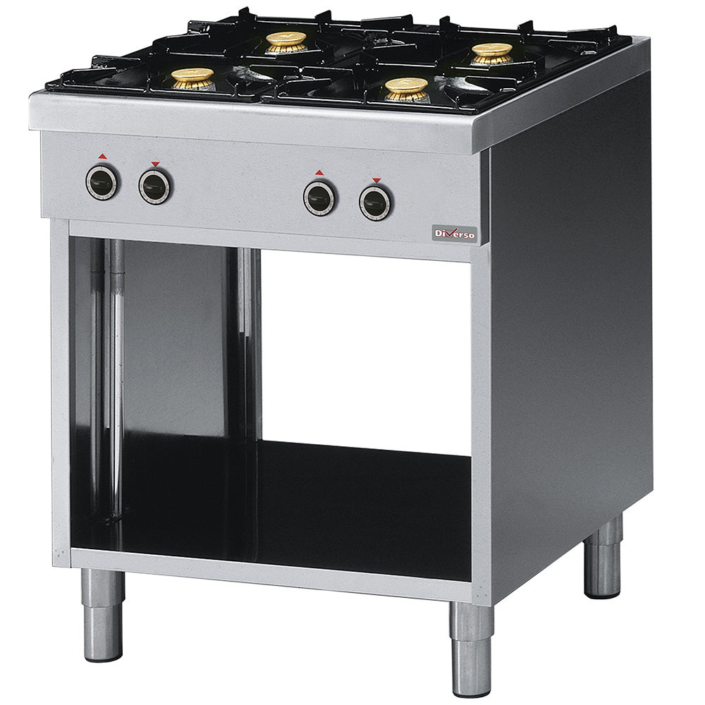 Range 4 burners, on open cupboard