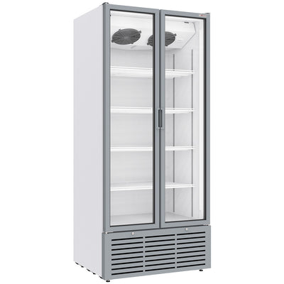 Drink display positive ventilated, 804 liters, 2 hinged doors, WHITE