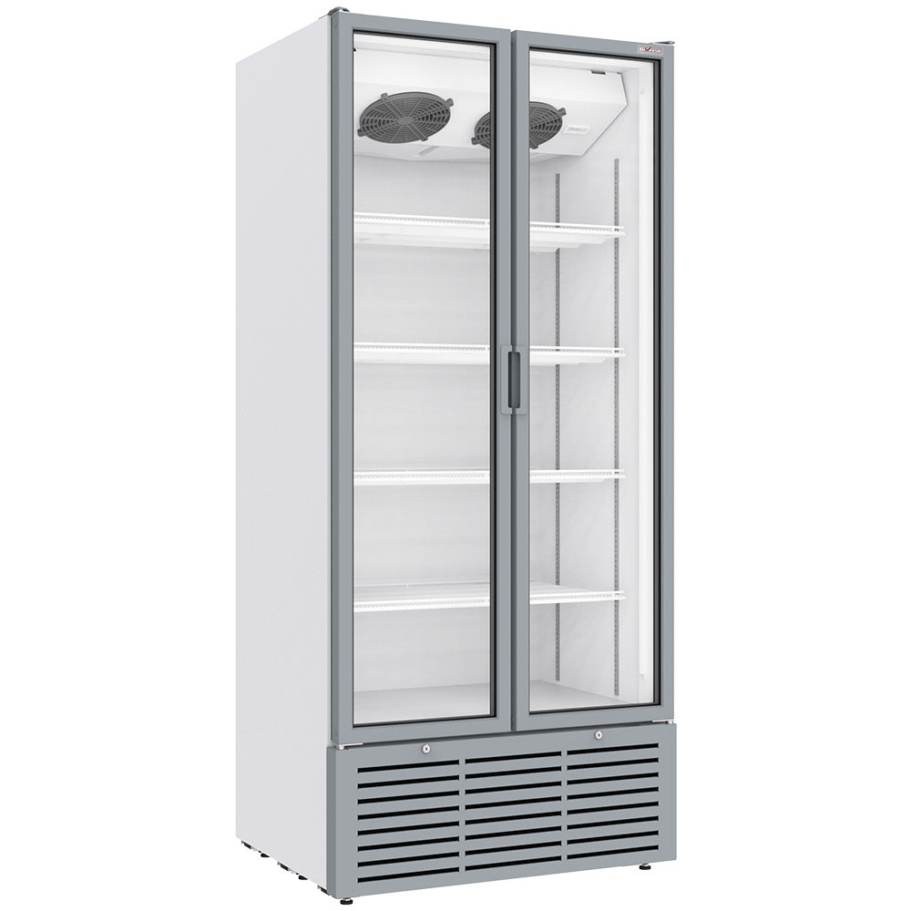 Drink display positive ventilated, 804 liters, 2 hinged doors, WHITE