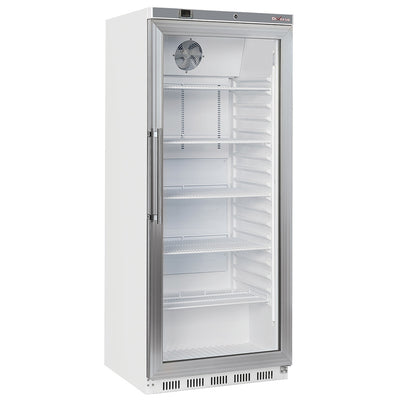 Ventileret køleskab GN 2/1, glasdør, 600 liter - hvid