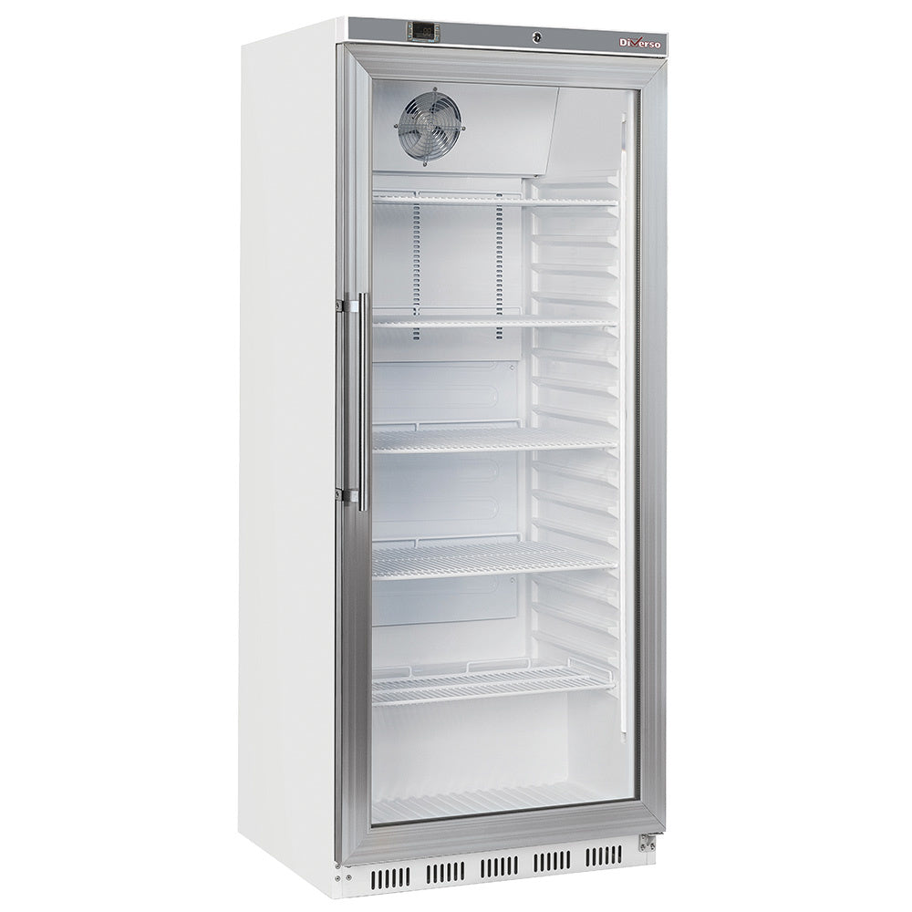 Ventileret køleskab GN 2/1, glasdør, 600 liter - hvid