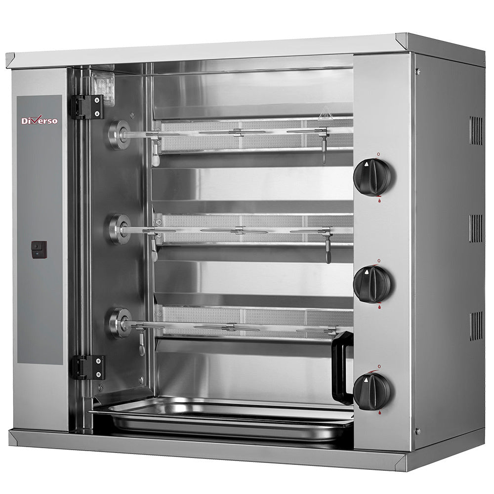 Gas chicken roaster, 3 spits (9 chickens) SMALL