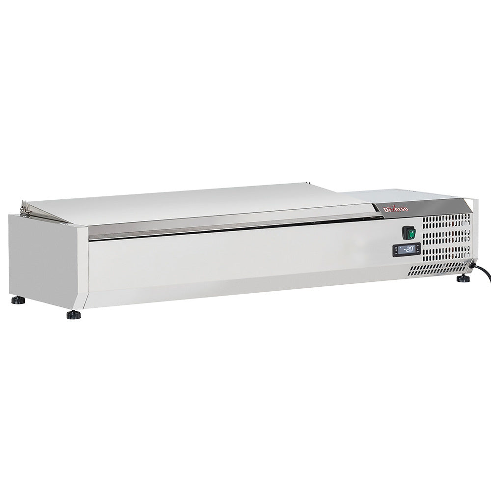 Topping hylde 5 x GN 1/3 & 1x GN 1/2 -150 mm, med rustfrit stål låg