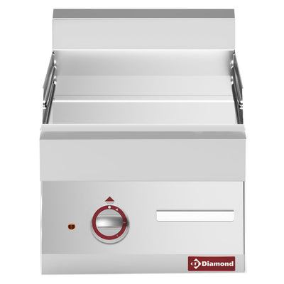 Flad elektrisk stegeplade -Top- krom, 400x650x280 mm
