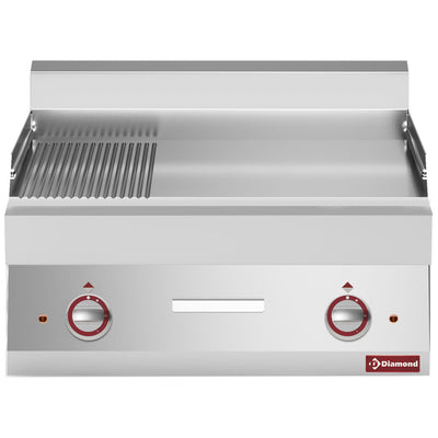 Elektrisk stegeplade 2/3 flad og 1/3 ribbet -Top-