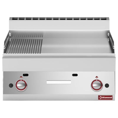 Gas stegeplade 2/3 flad og 1/3 ribbet -Top-