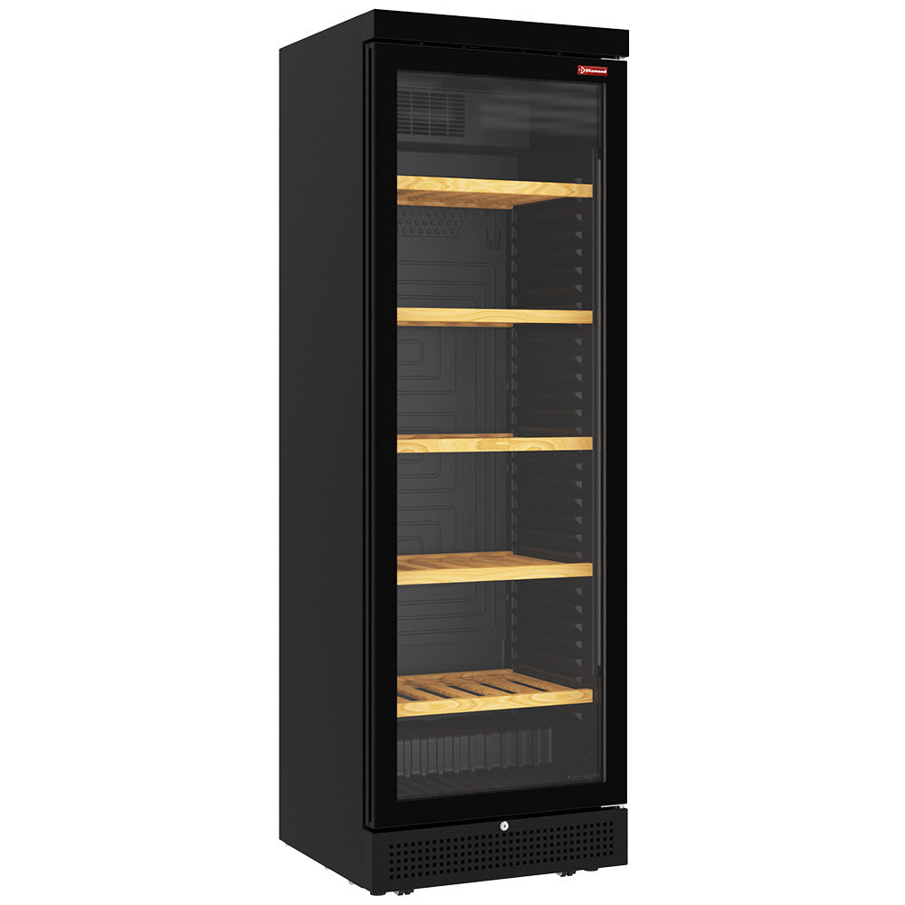 Ventilated wine cellar, 382 liters - 5 levels - frameless - BLACK