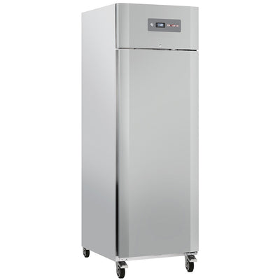 Ventileret køleskab 600 liter 1 dør GN 2/1, på hjul, 2 med bremser