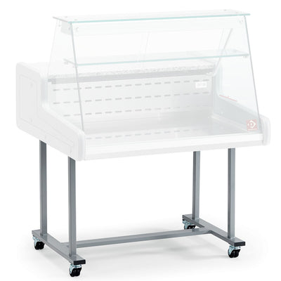 Undervogn på hjul til glasdisplay, 2000x660x610 mm